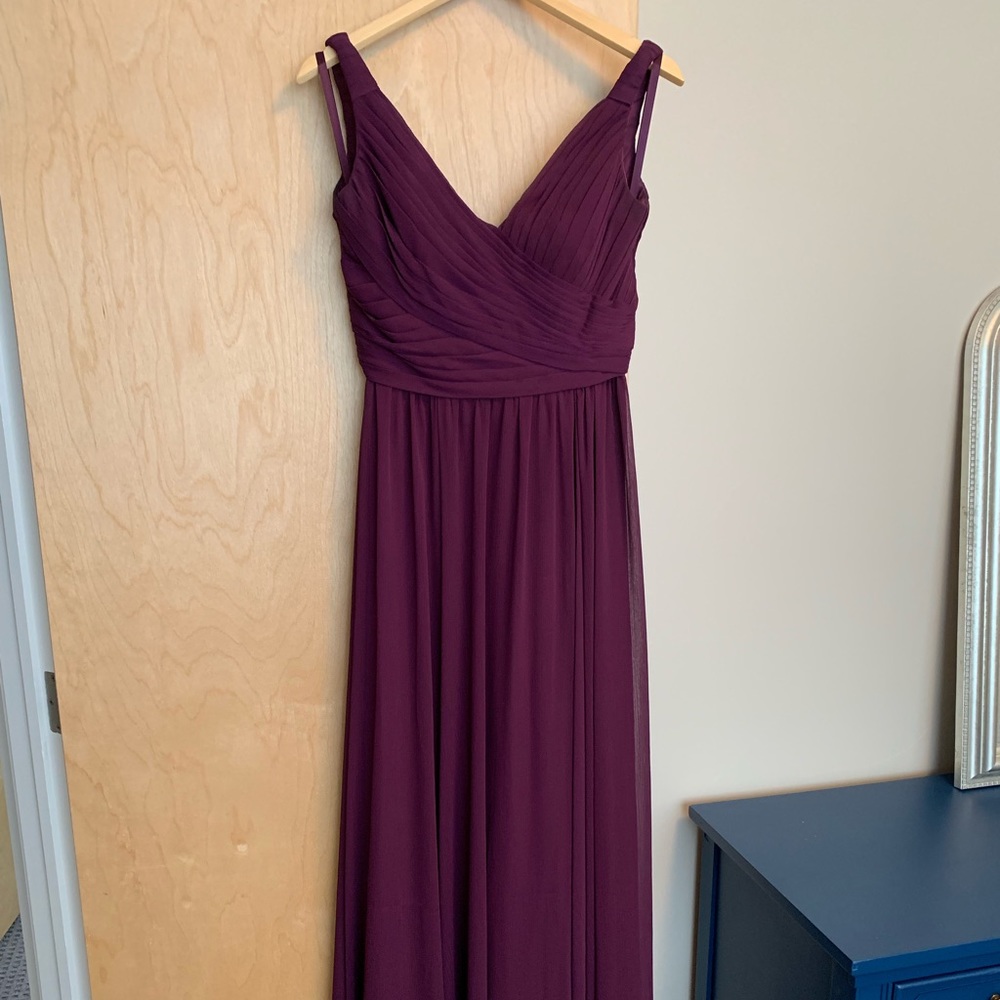 Plum floor-length chiffon Mori Lee dress, Size 6/8